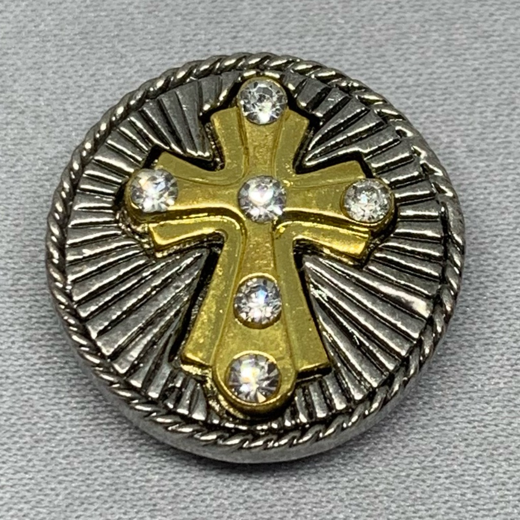 Detailed Cross Snap Button Charm